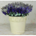 homeware spring white metal flower bucket